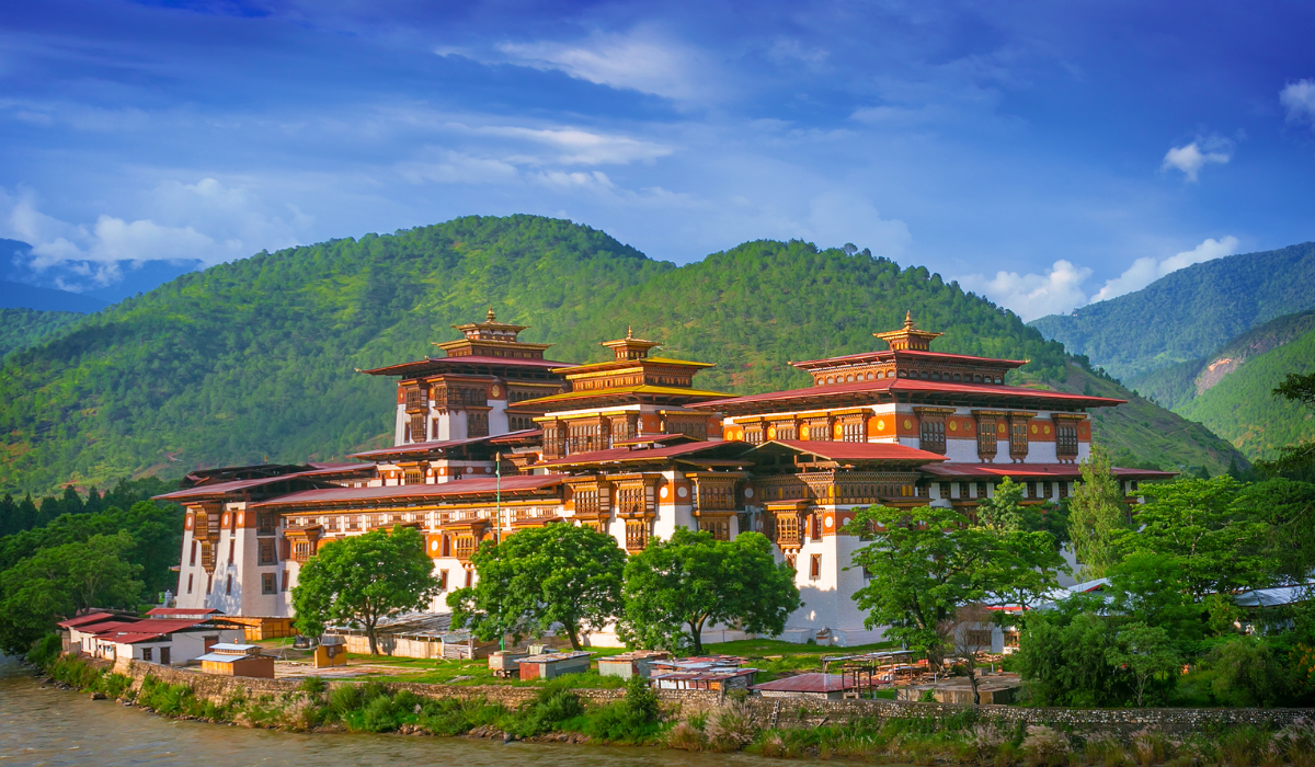 Tiger’s Nest Monastery in Paro, Bhutan perched on a cliff.