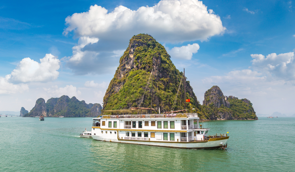 Hanoi Old Quarter street in Vietnam with shops, cafes, and local life.